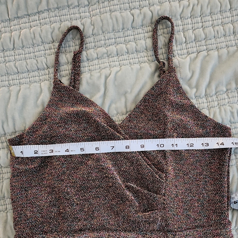 Express Multi Colored Metallic Spaghetti Strap Dr… - image 6